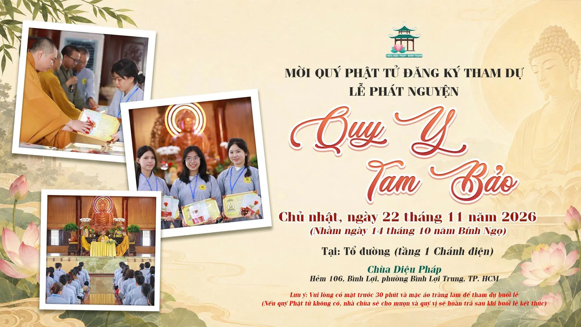 LỄ PHÁT NGUYỆN QUY Y TAM BẢO